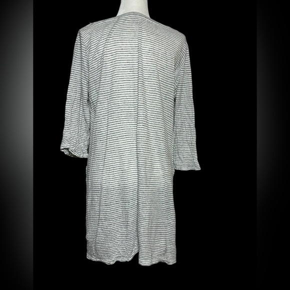 EILEEN FISHER ORGANIC LINEN
WHITE BLACK STRIPED SHIFT DRESS SIZE MEDIUM - Picture 4 of 10